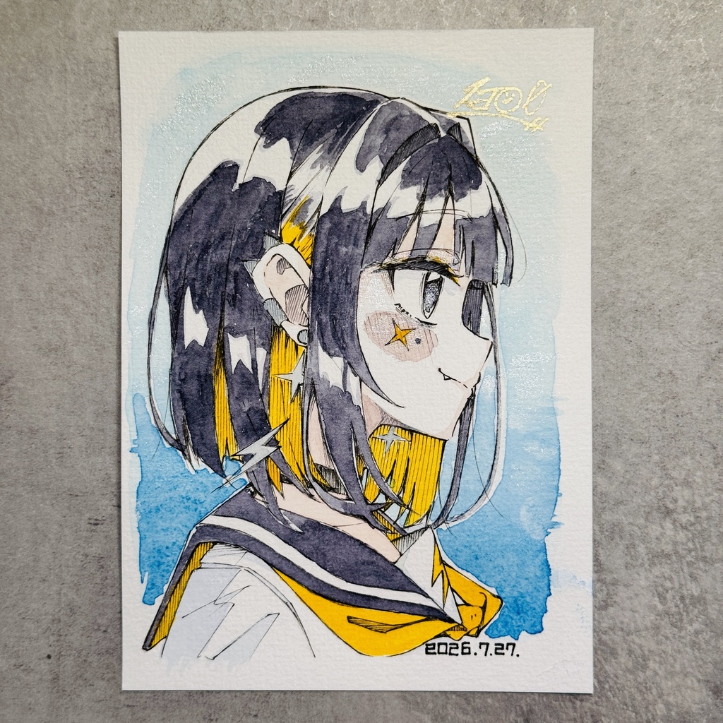 【アナログ原画】横顔雷電【限定一点モノ】