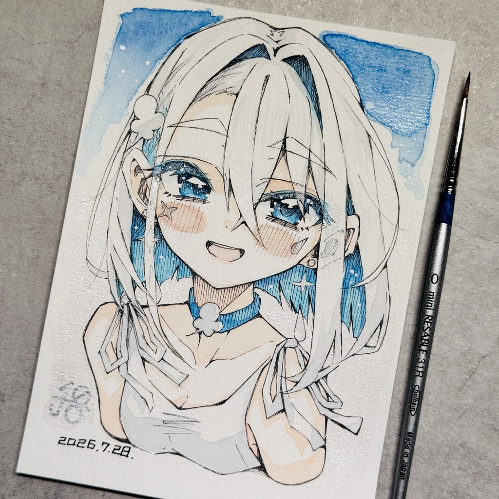 【水彩画】ワンピース風天【限定一点モノ】