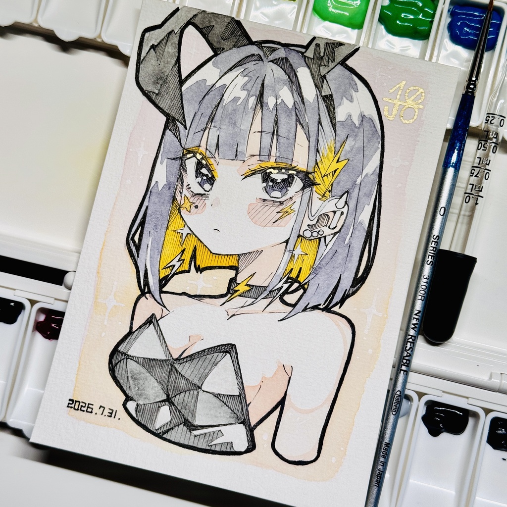 【水彩画】バニー雷電【限定一点モノ】