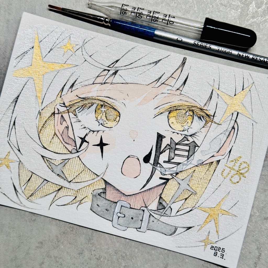 【水彩画】漢字少女-煌-【限定一点モノ】