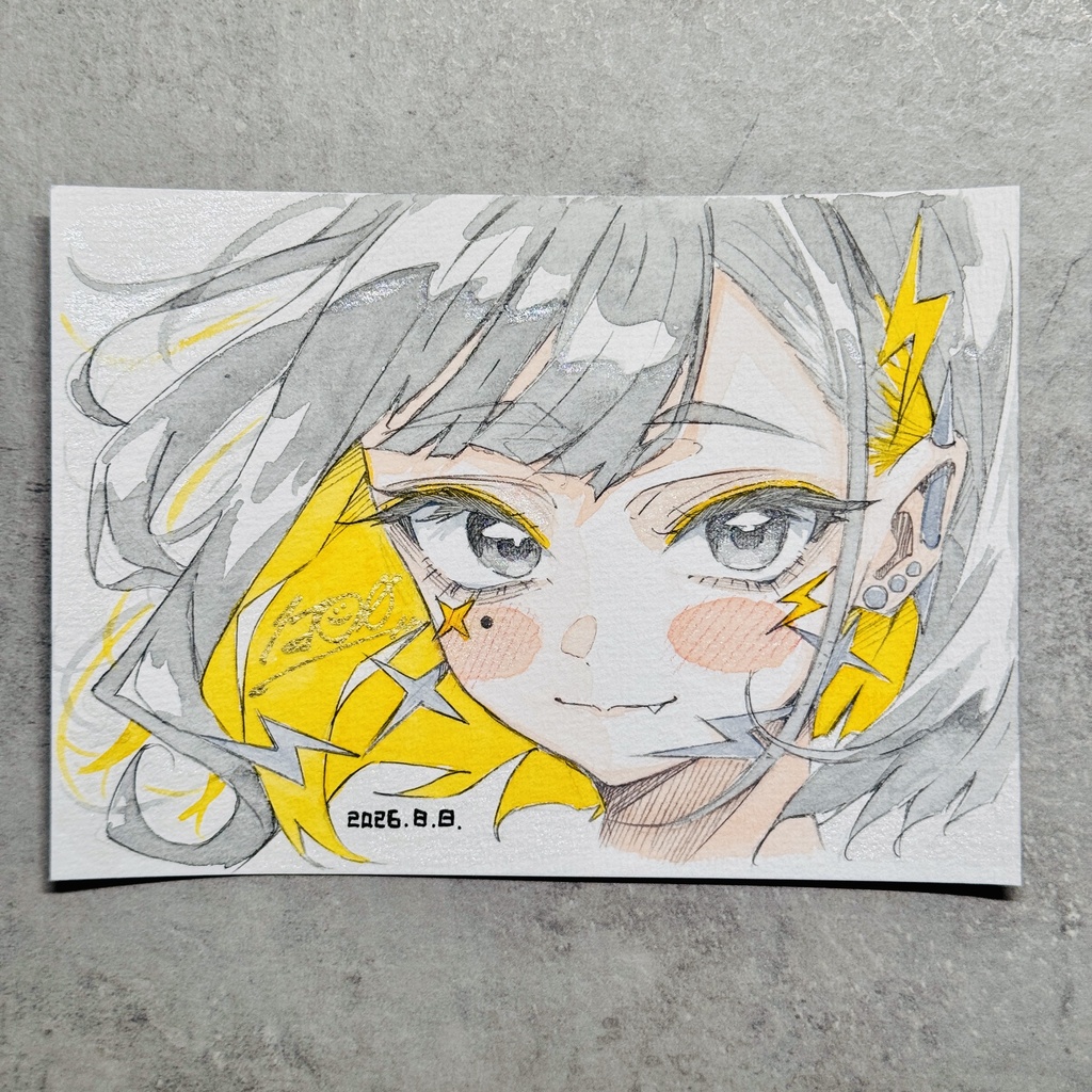 【アナログ水彩画】雷電【限定一点モノ】
