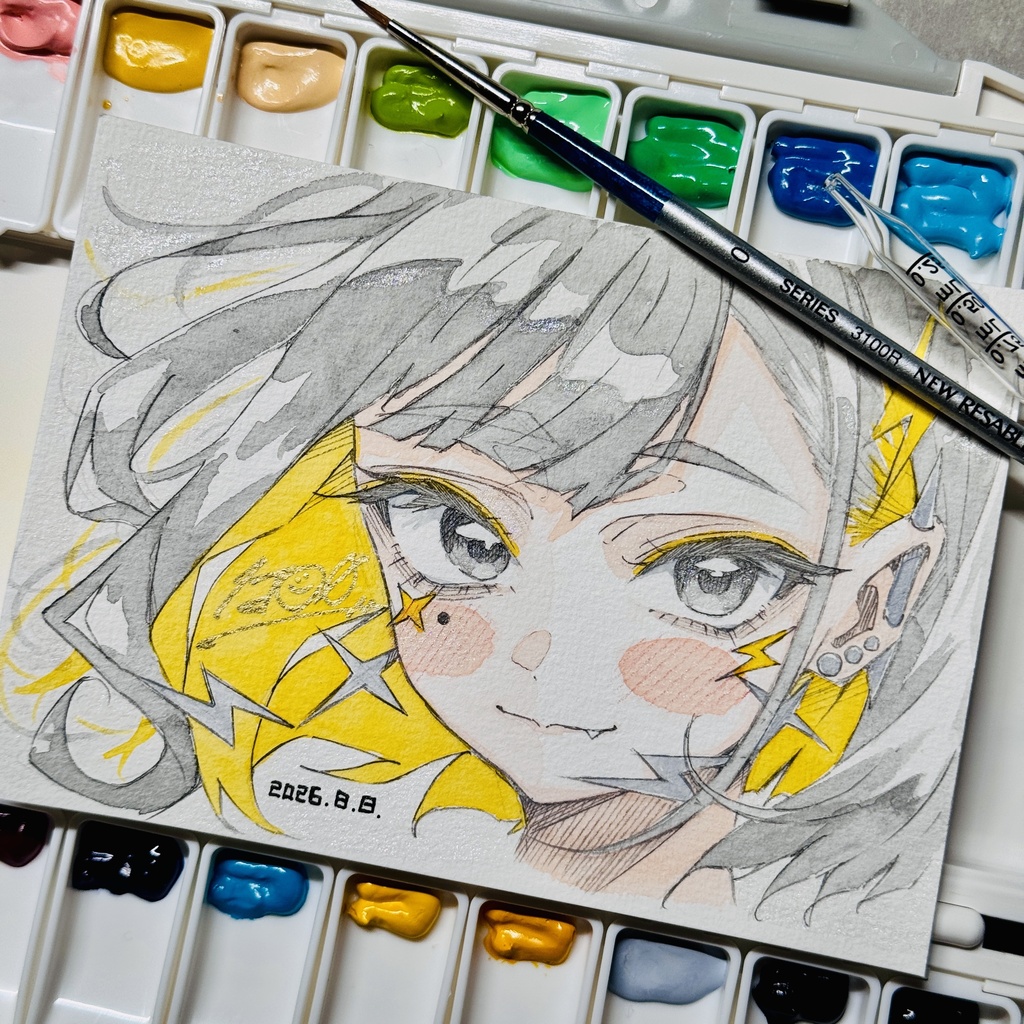 【アナログ水彩画】雷電【限定一点モノ】