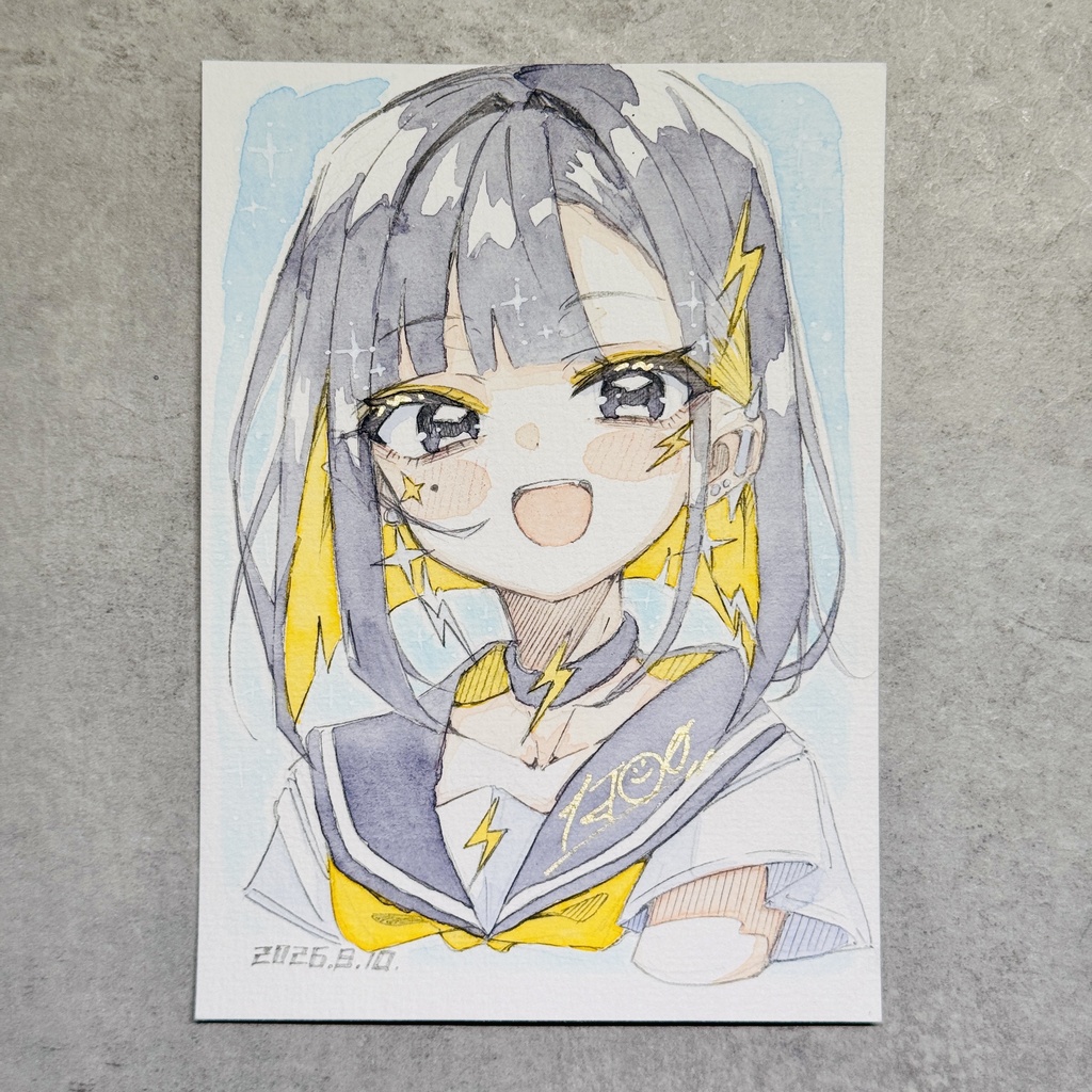 【水彩画】雷電【限定一点モノ】