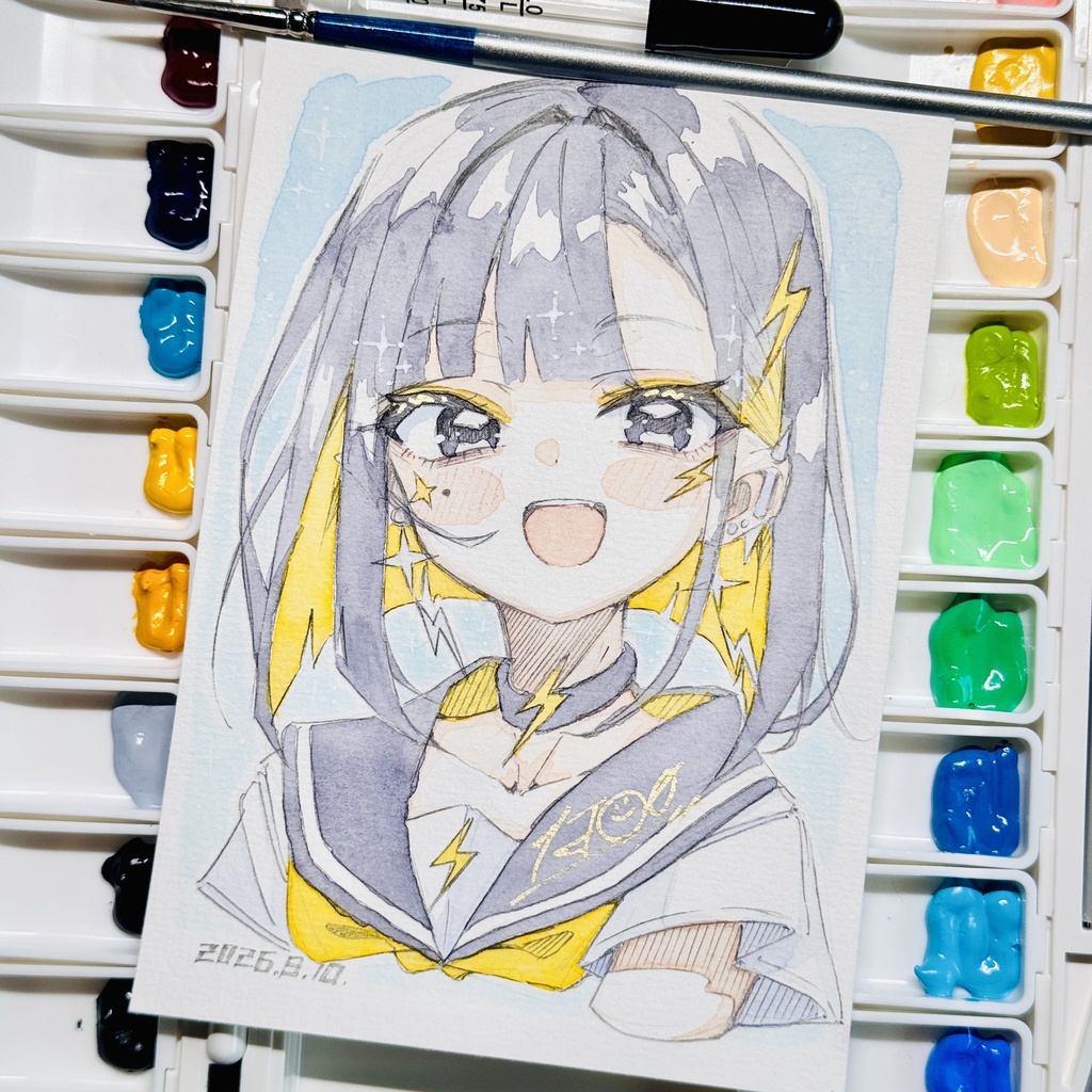 【水彩画】雷電【限定一点モノ】