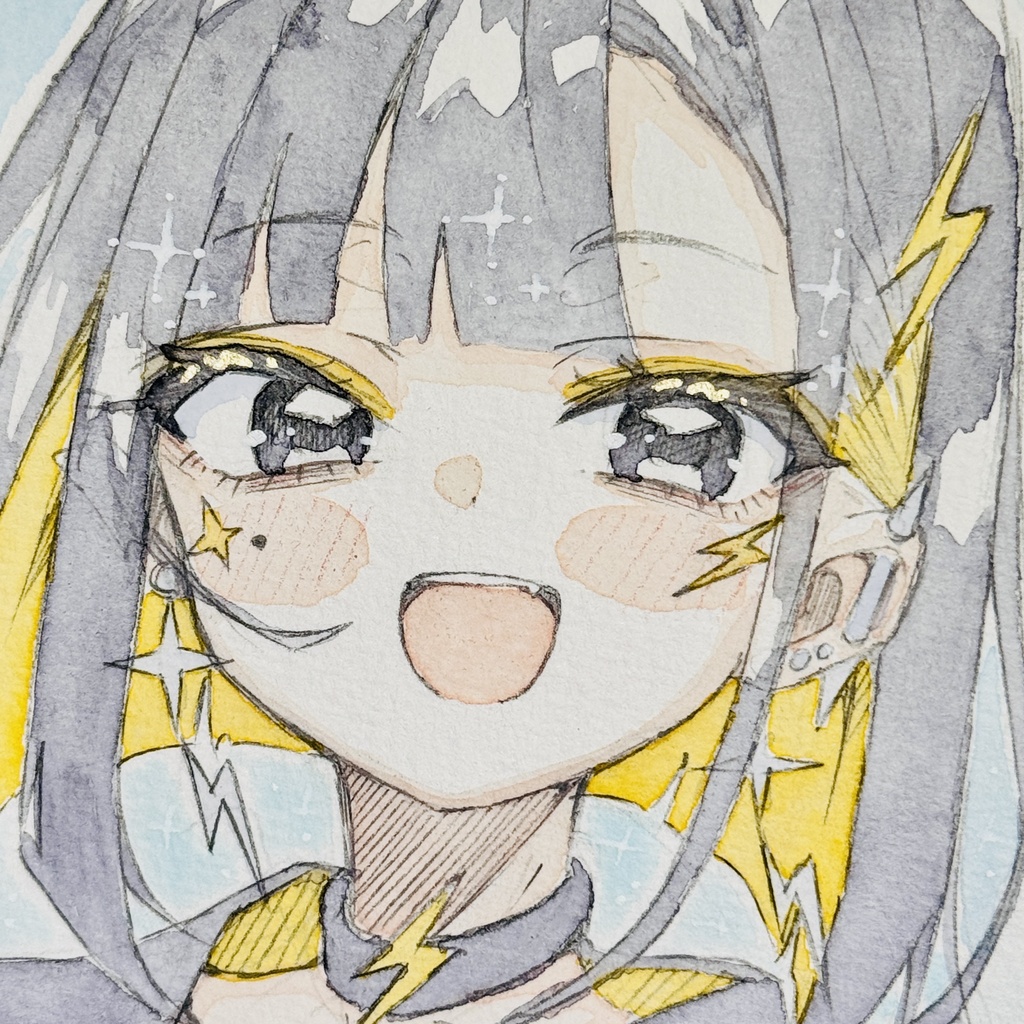【水彩画】雷電【限定一点モノ】