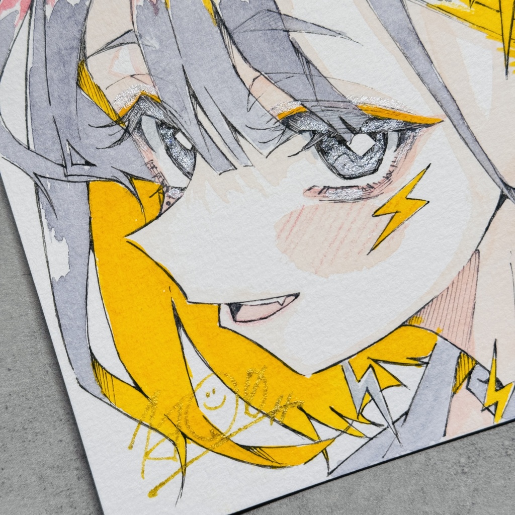 【アナログ原画】雷電【水彩画】