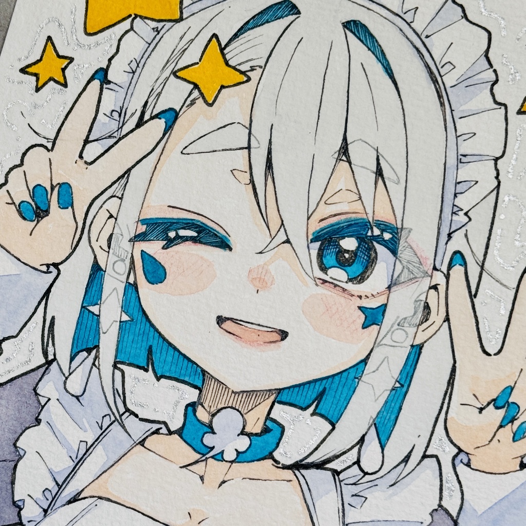 【アナログ原画】メイド風天【水彩画】