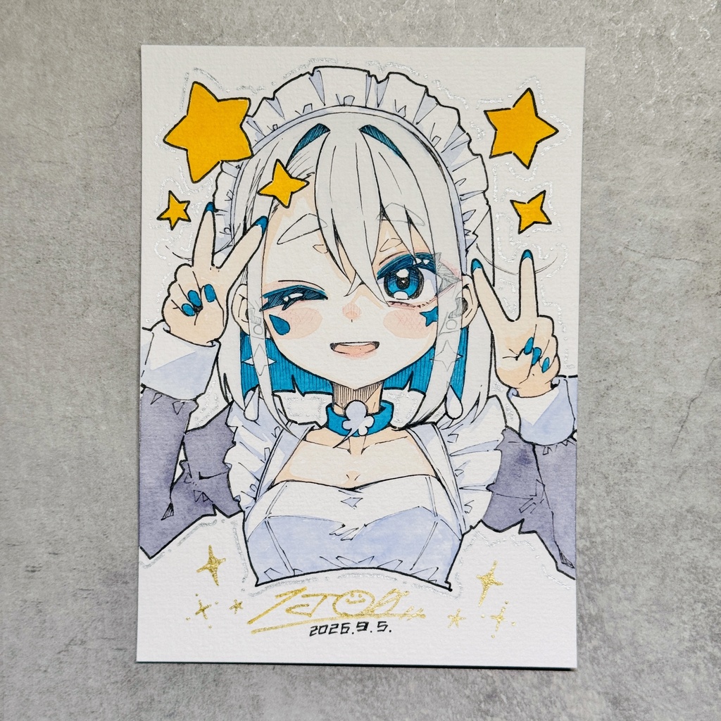 【アナログ原画】メイド風天【水彩画】