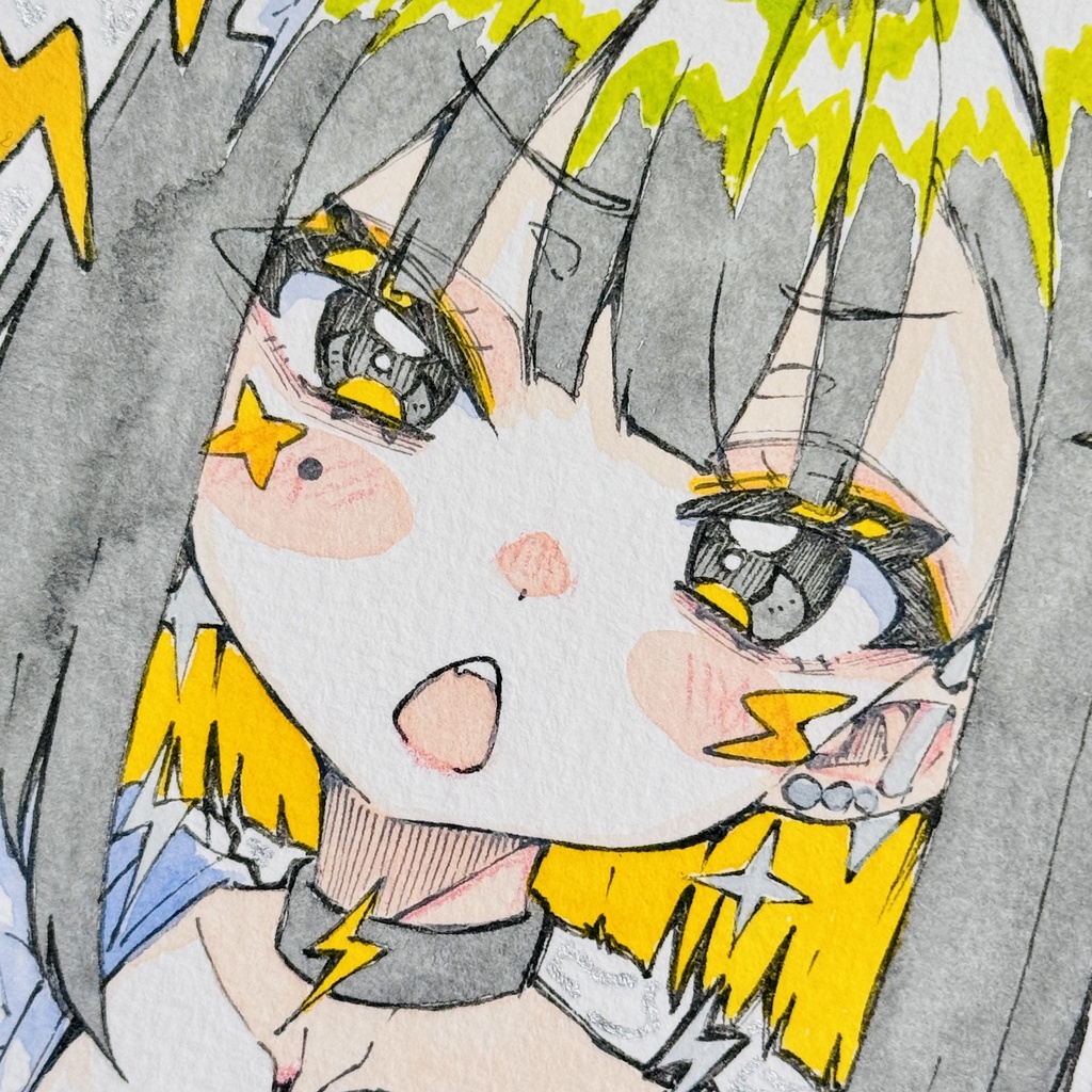 【アナログ原画】メイド雷電【水彩画】
