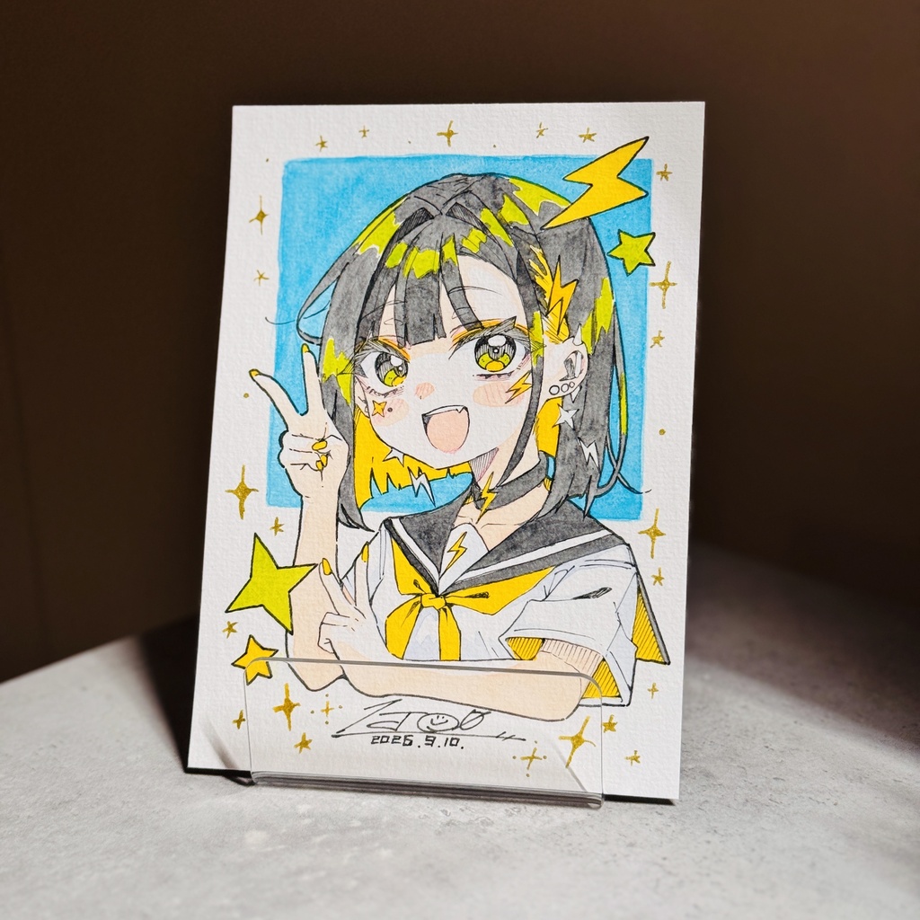 【アナログ原画】雷電【水彩画】