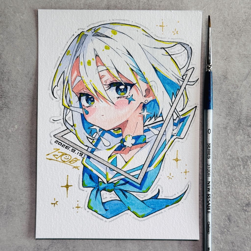 【アナログ原画】風天 Δ 【水彩画】