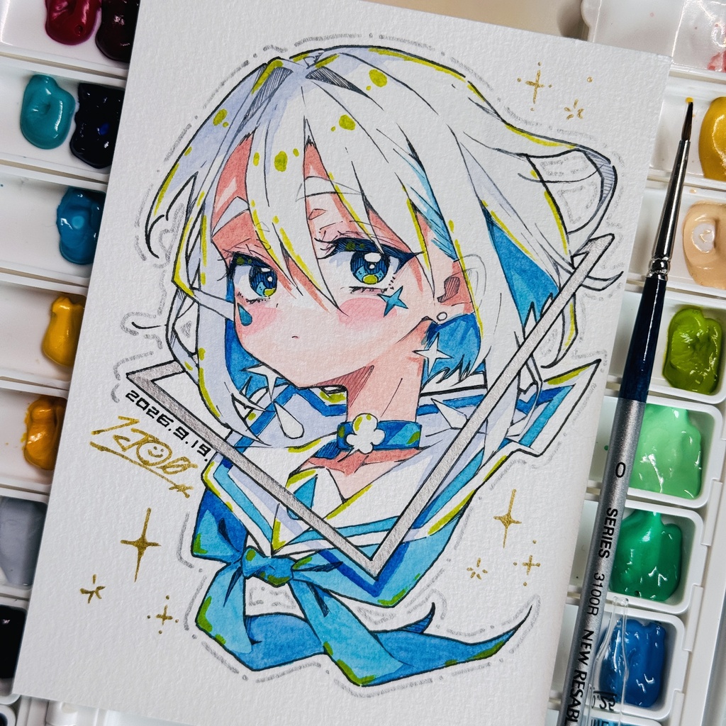 【アナログ原画】風天 Δ 【水彩画】