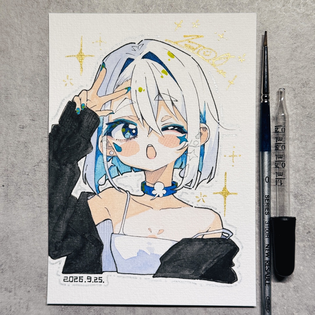 【アナログ原画】私服風天【水彩画】