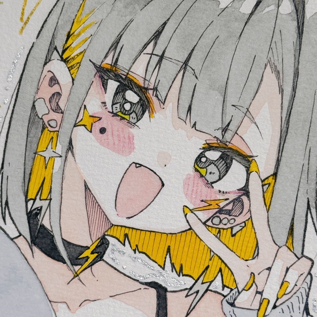 【アナログ原画】私服雷電【水彩画】