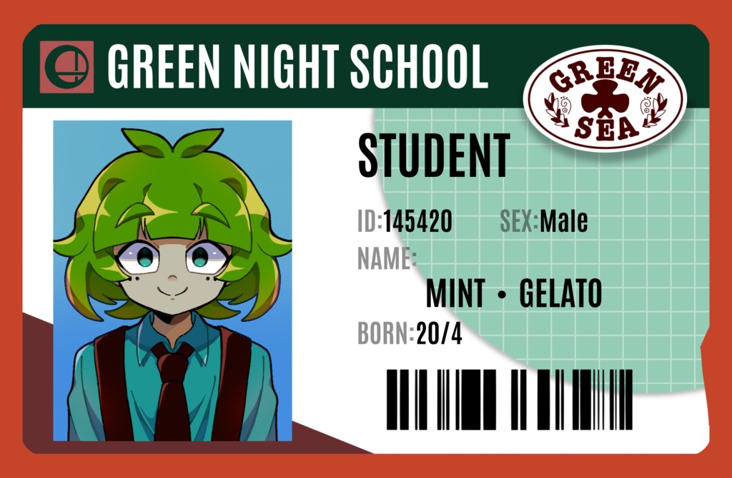 ミントの学生証風ICカードステッカー