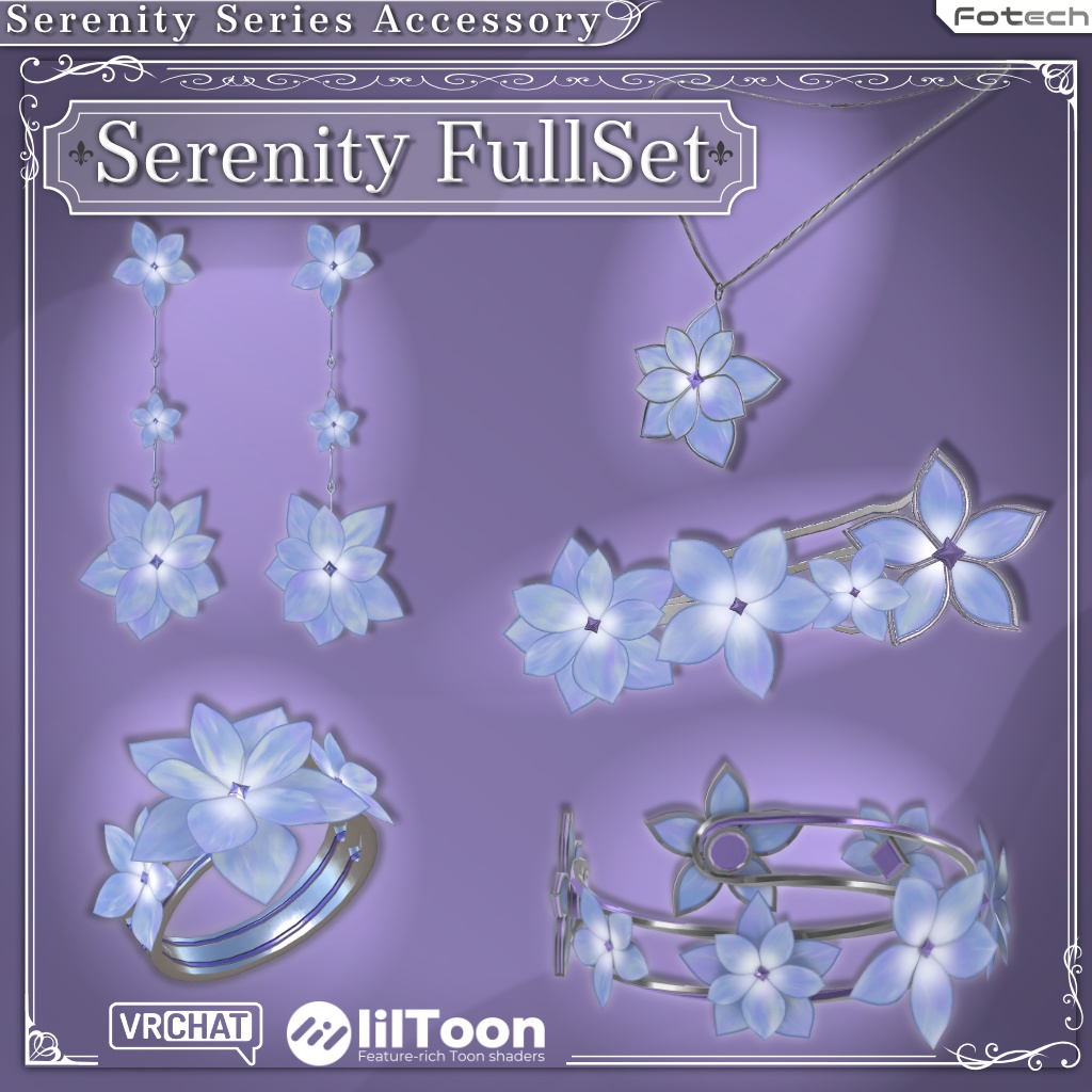 【VRChat想定】アクセサリーセット Serenity Fullset