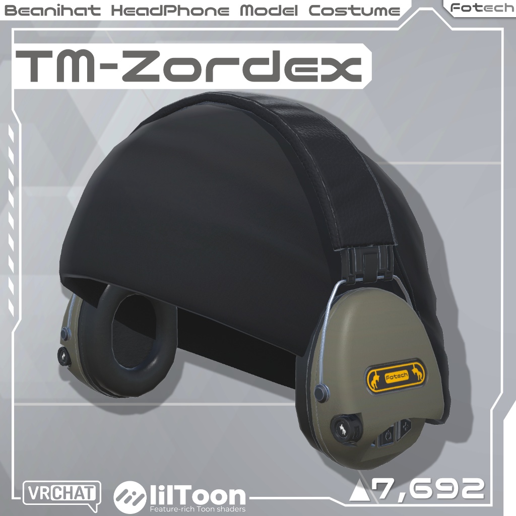【3Dモデル】ヘッドフォン＆ビーニー帽 TM-Zordex