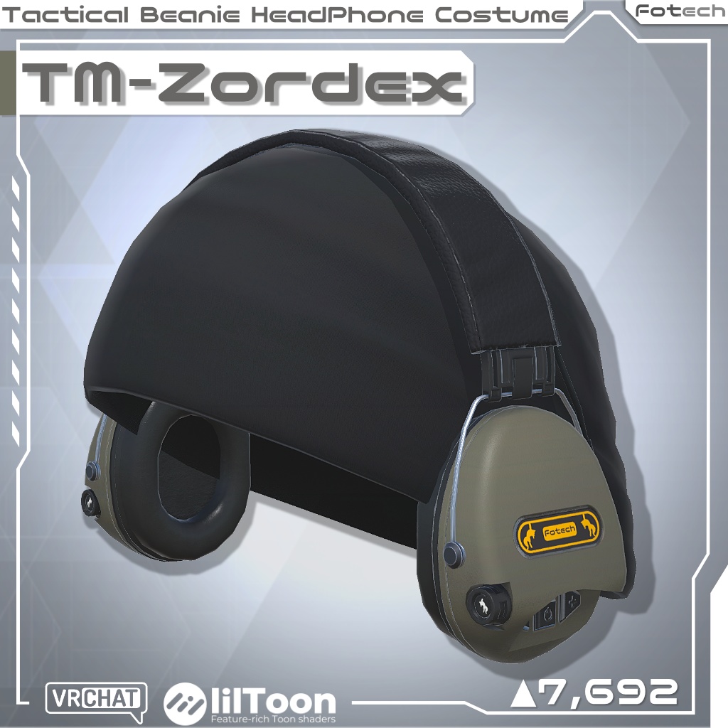 【3Dモデル】ヘッドフォン＆ビーニー帽 TM-Zordex