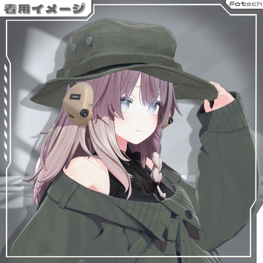 【3Dモデル】ヘッドフォン&ブーニーハット TM-Voltek