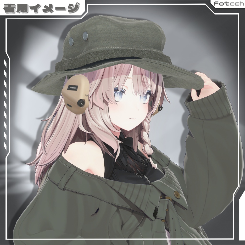 【3Dモデル】ヘッドフォン&ブーニーハット TM-Voltek