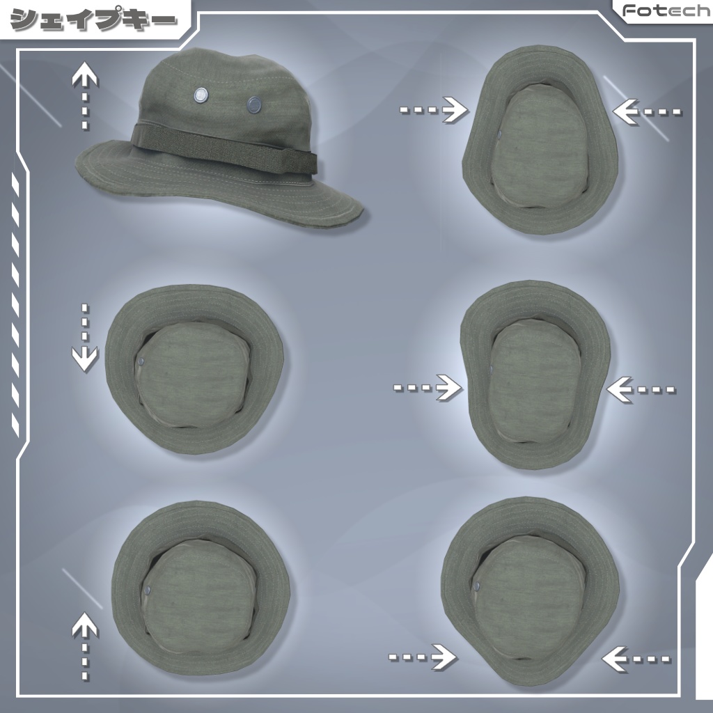 【3Dモデル】ヘッドフォン&ブーニーハット TM-Voltek