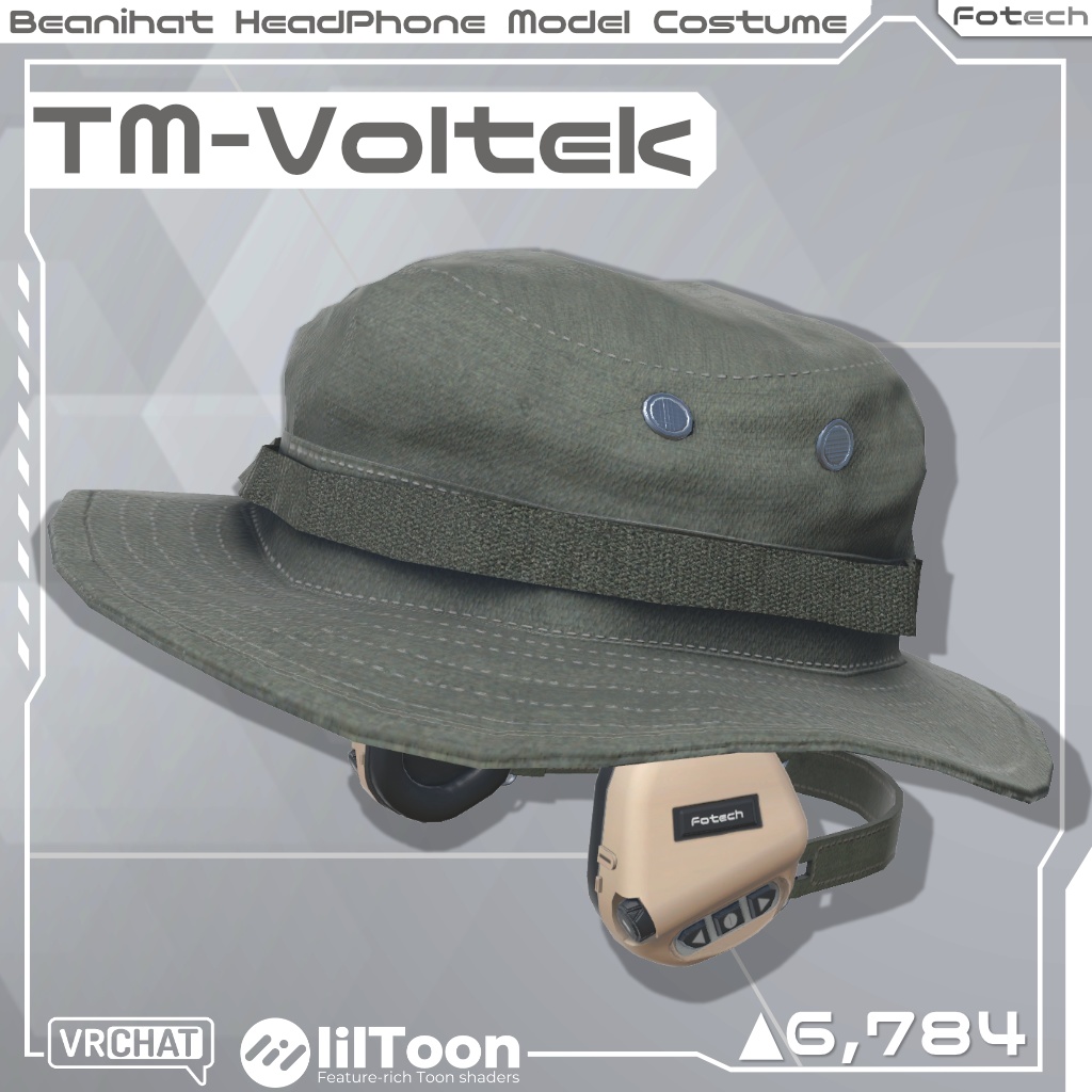 【3Dモデル】ヘッドフォン&ブーニーハット TM-Voltek