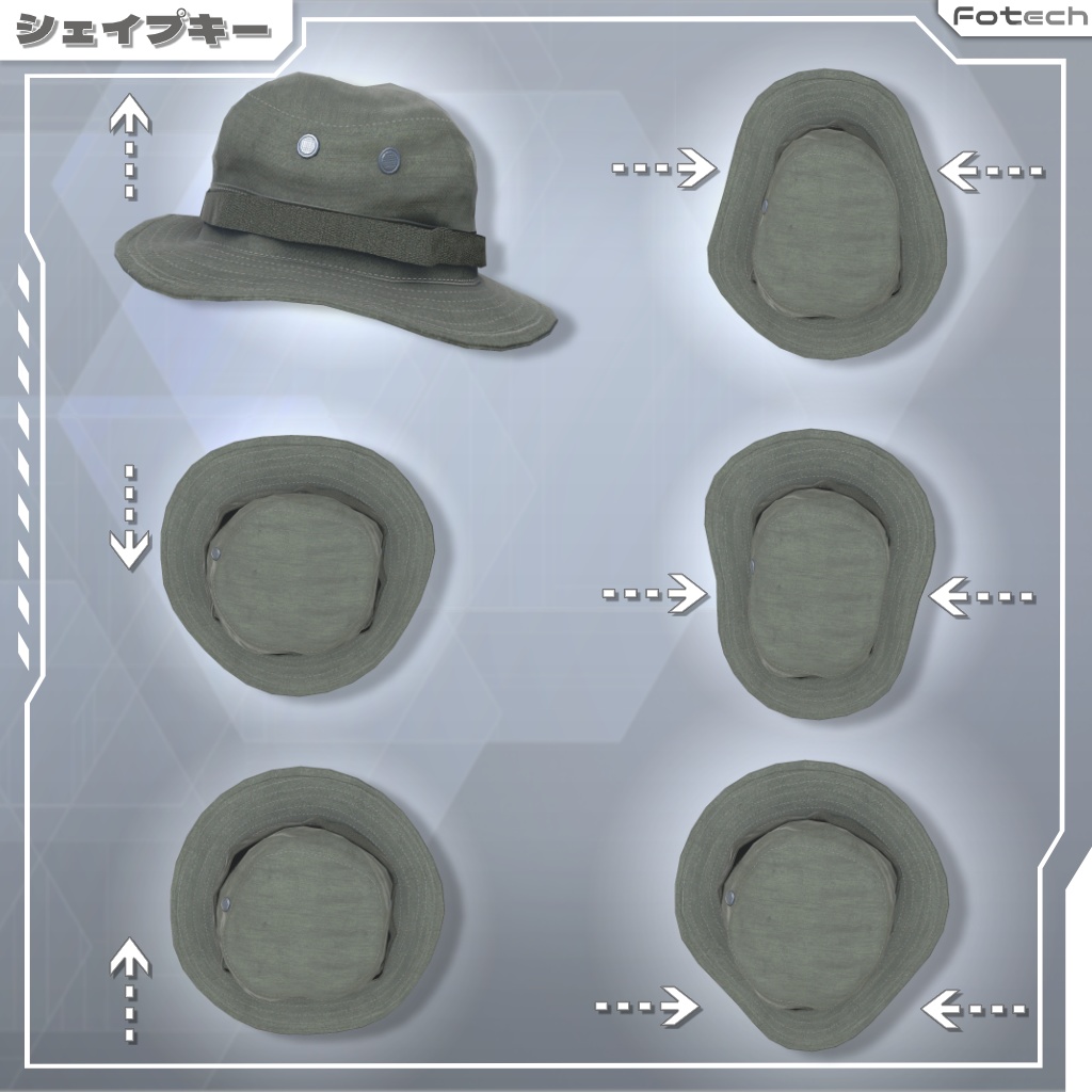 【3Dモデル】ヘッドフォン&ブーニーハット TM-Voltek