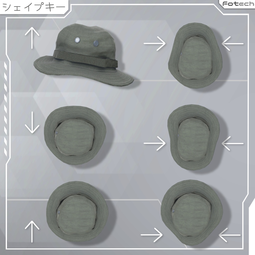 【3Dモデル】ヘッドフォン&ブーニーハット TM-Voltek