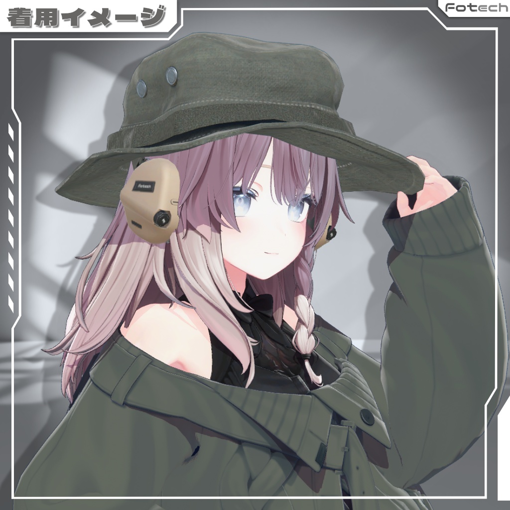 【3Dモデル】ヘッドフォン&ブーニーハット TM-Voltek