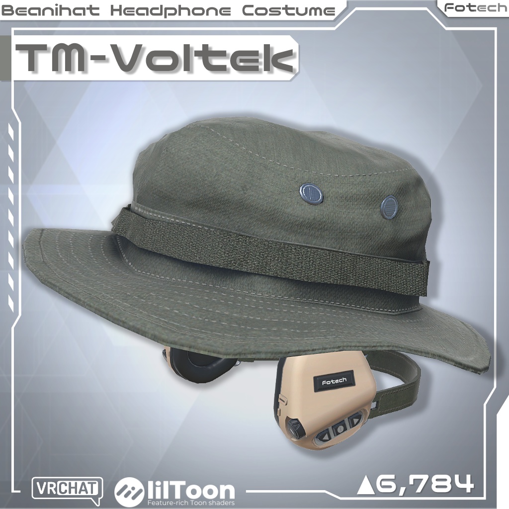 【3Dモデル】ヘッドフォン＆ブーニーハット TM-Voltek