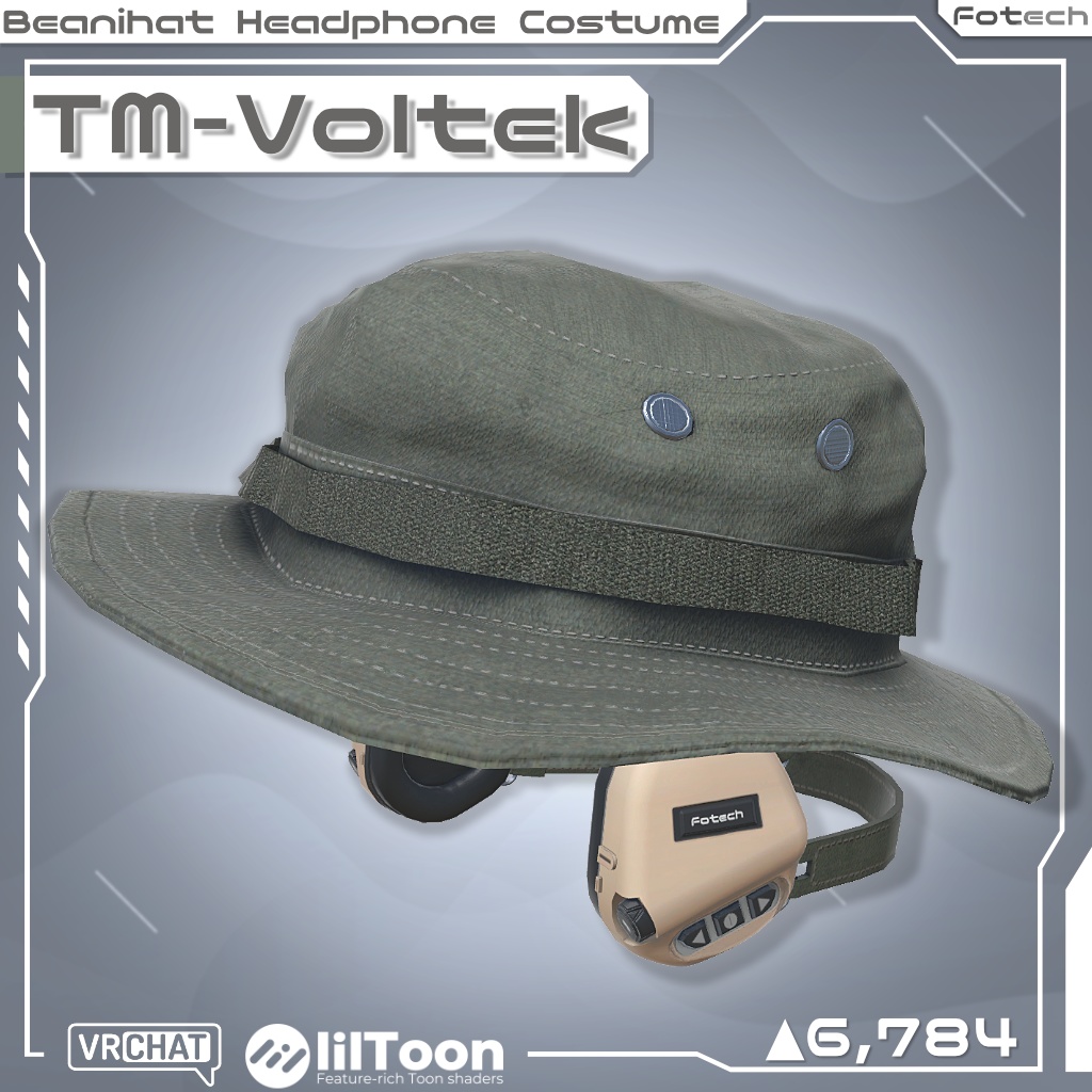 【3Dモデル】ヘッドフォン＆ブーニーハット TM-Voltek