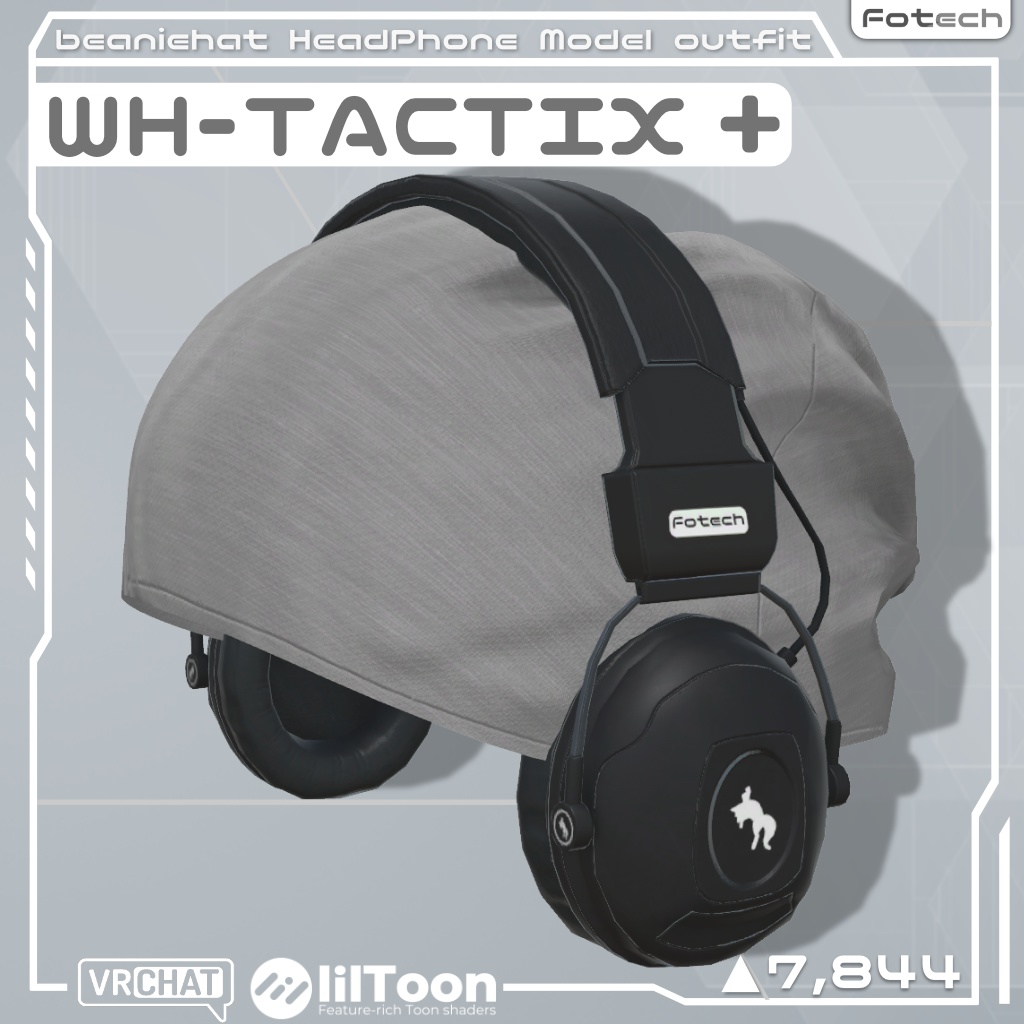 【3Dモデル】ヘッドフォン&ビーニー帽 WH-TACTIX_Plus