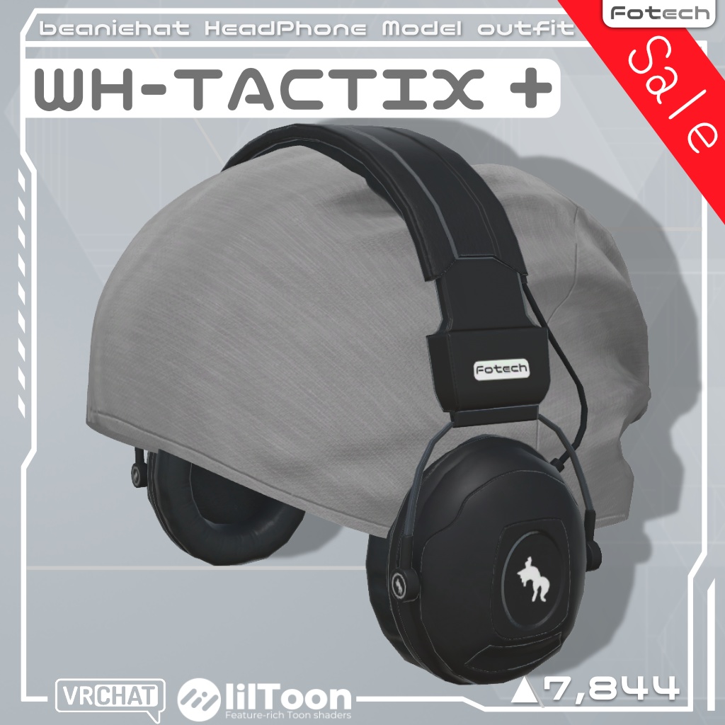 【48時間限定記念セール】【3Dモデル】ヘッドフォン&ビーニー帽 WH-TACTIX_Plus