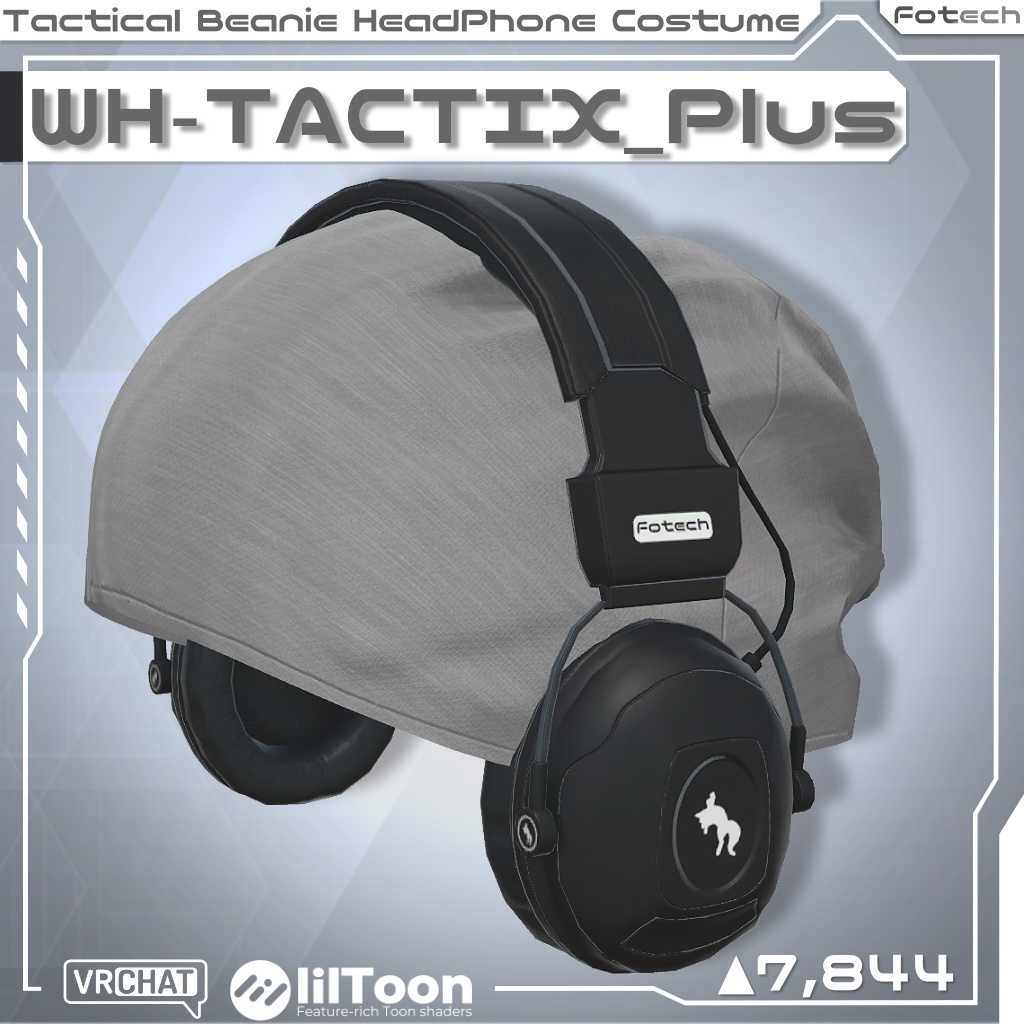 【3Dモデル】ヘッドフォン＆ビーニー帽 WH-TACTIX_Plus