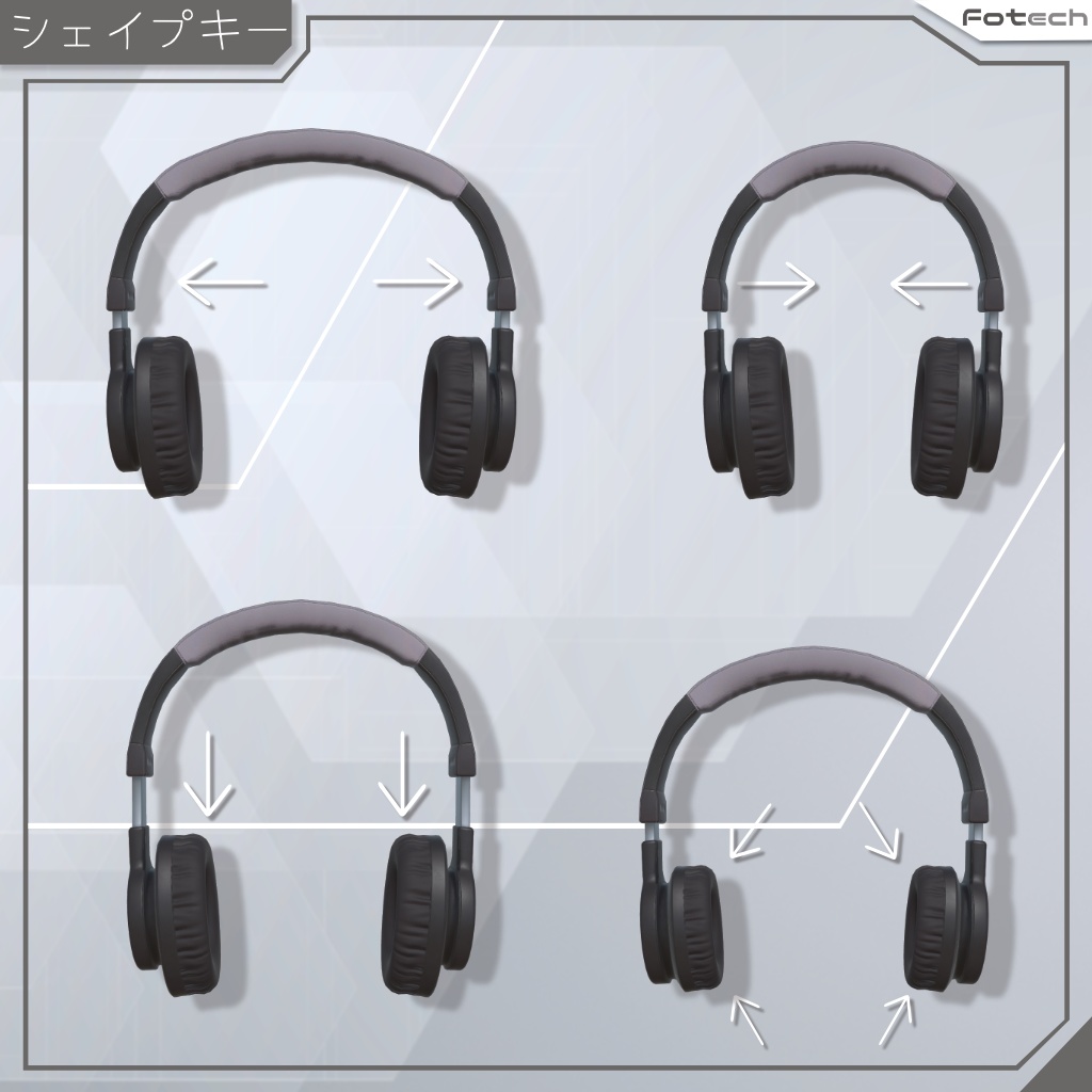 【3Dモデル】ヘッドフォン&キャップ WH-GX1_Plus