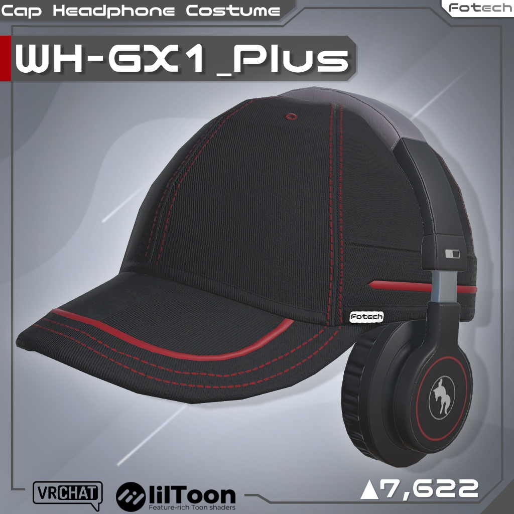 【3Dモデル】ヘッドフォン＆キャップ WH-GX1_Plus