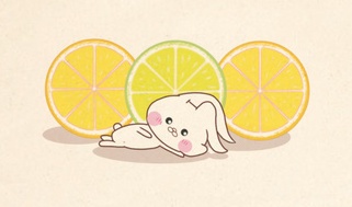 うさころと柑橘フルーツのトートバック