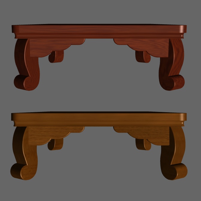 クリップスタジオ用 ローテーブルb 3Dオブジェクト素材