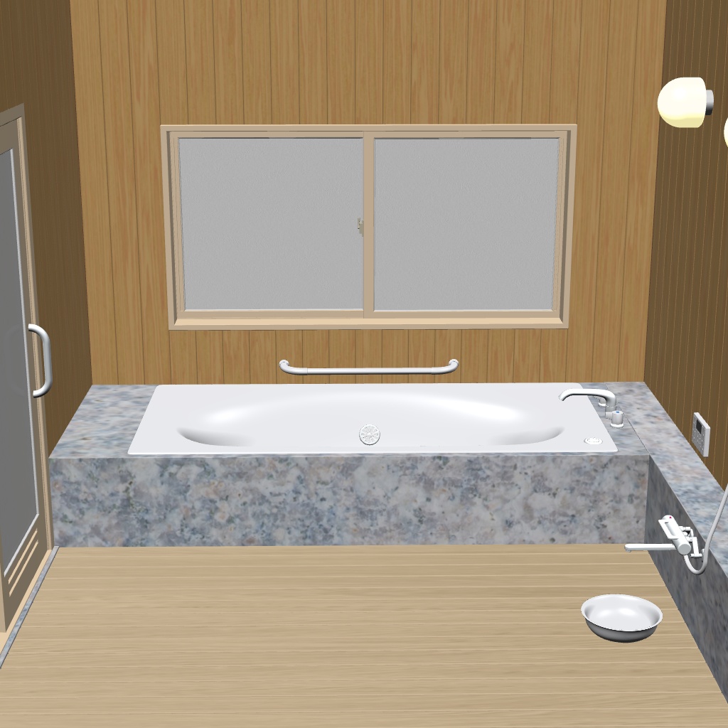 クリップスタジオ用 浴室の3Dオブジェクト素材