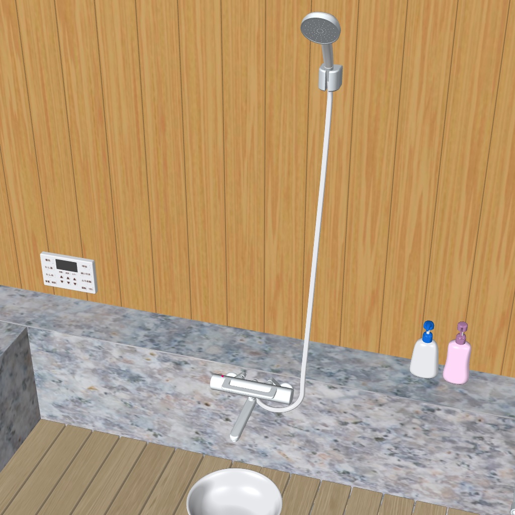 クリップスタジオ用 浴室の3Dオブジェクト素材