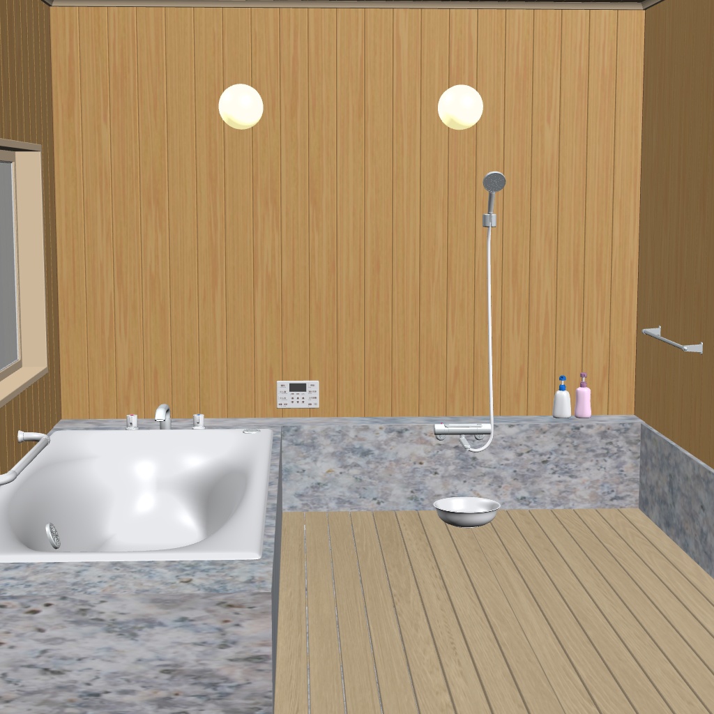 クリップスタジオ用 浴室の3Dオブジェクト素材