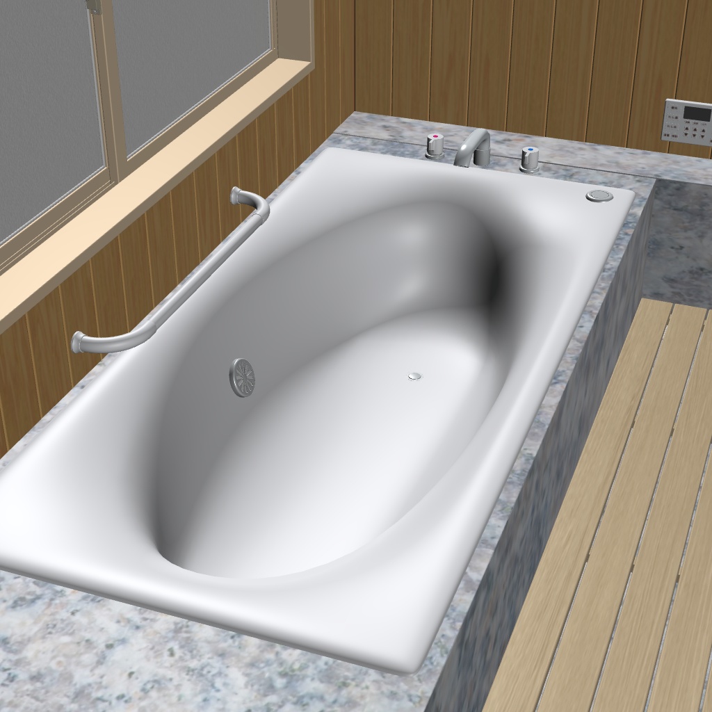 クリップスタジオ用 浴室の3Dオブジェクト素材