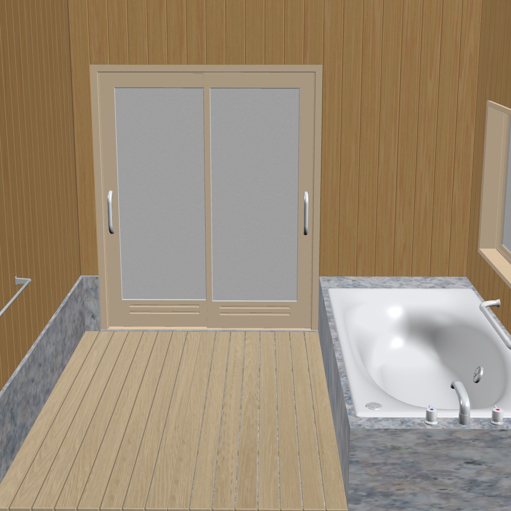 クリップスタジオ用 浴室の3Dオブジェクト素材