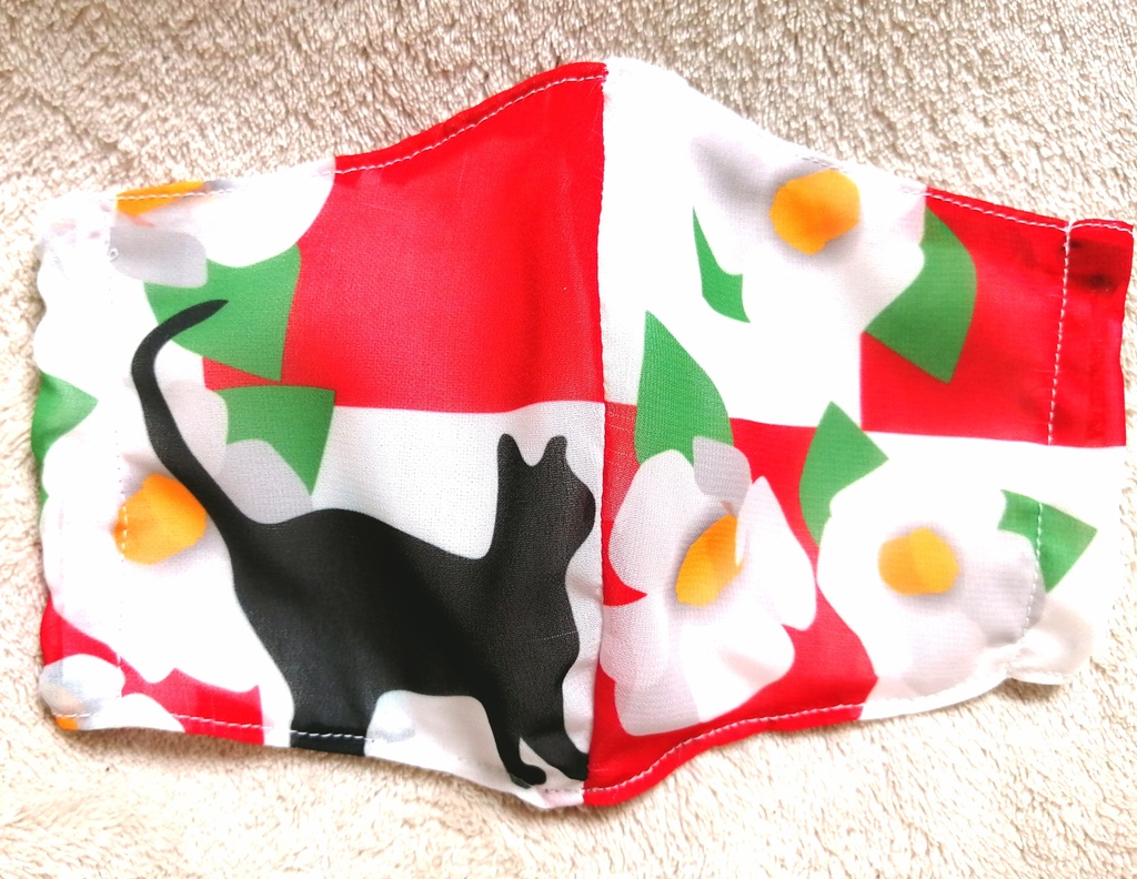 黒猫マスク（夏用）