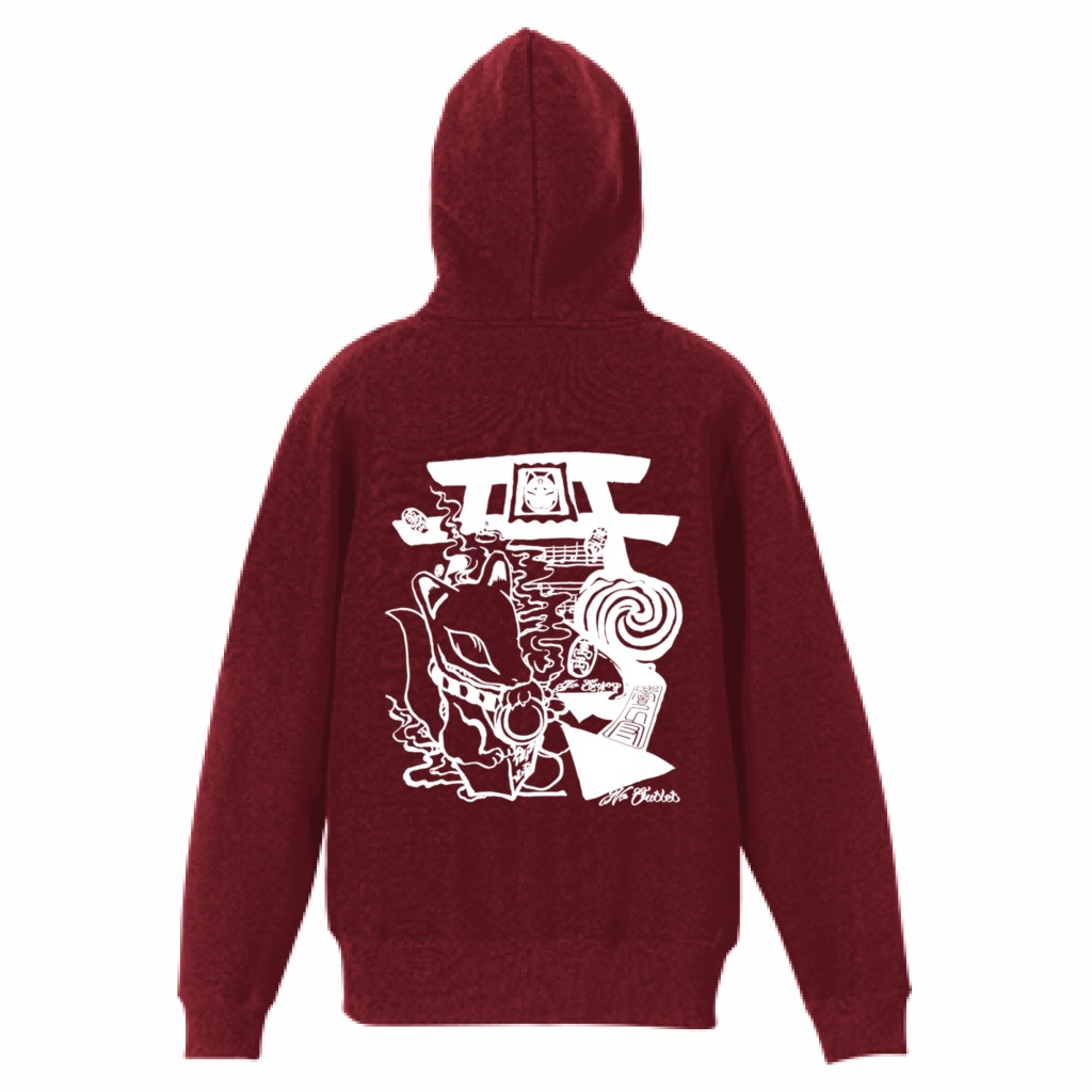 御崎狐 裏起毛パーカー