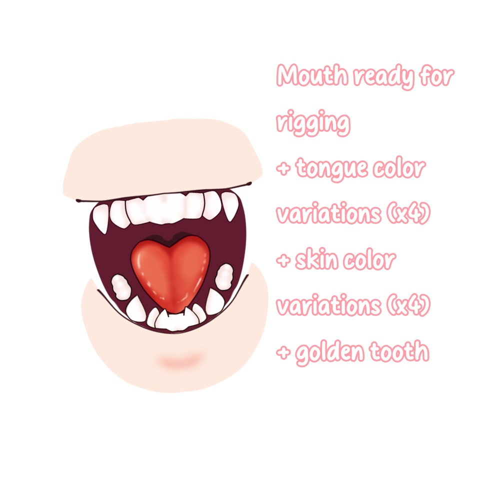 mouth ready for rigging + color variations