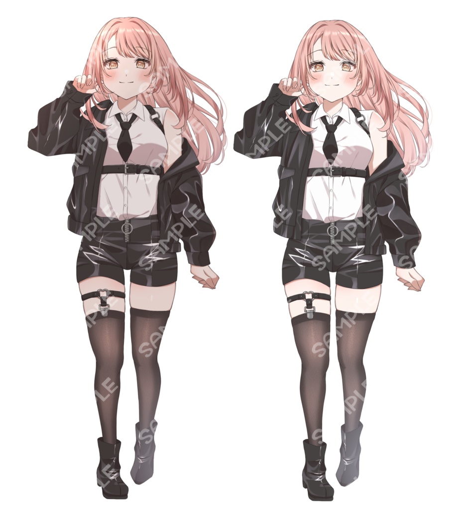 立ち絵素材02_レザージャケット女の子