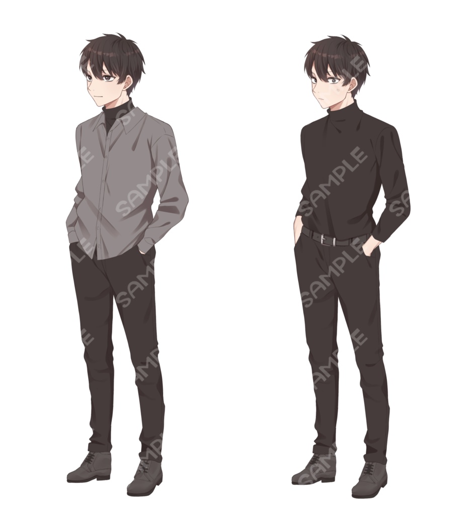 立ち絵素材04_スーツ_私服_青年