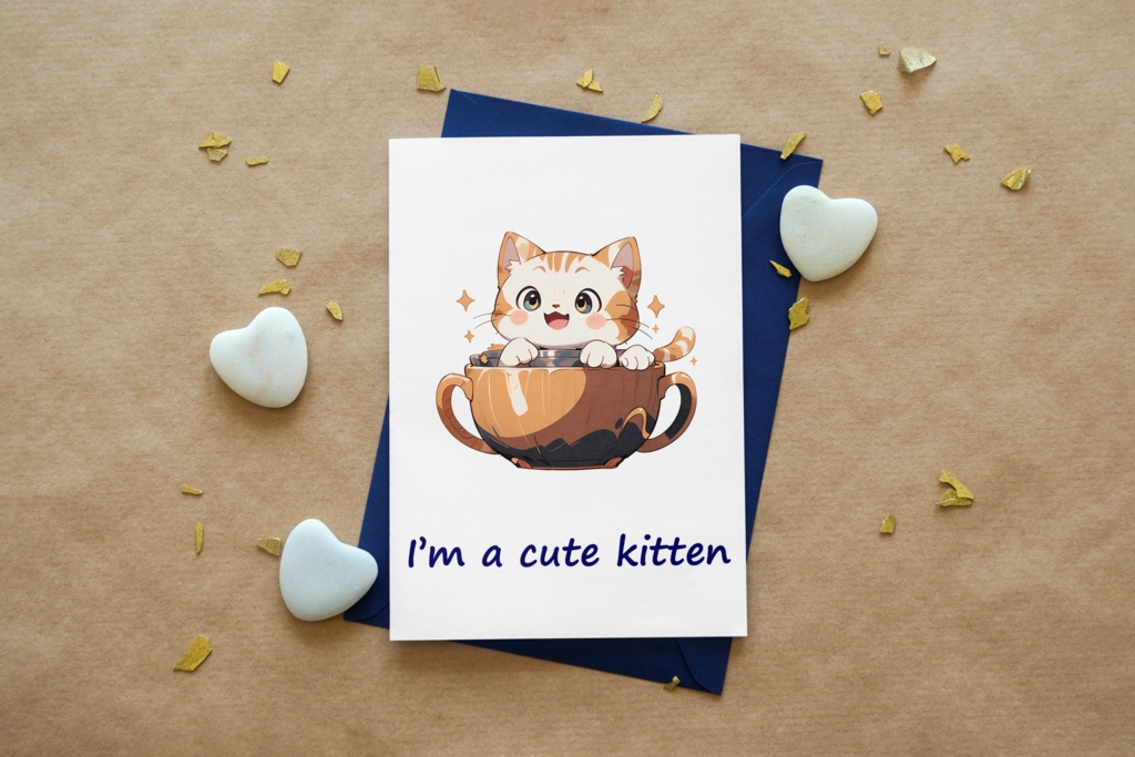 Cute digital design for sticker bundle (20P), Kitten sitting in a bowl - かわいいデジタルデザインステッカーバンドル(20P)、ボウルに座っている子猫