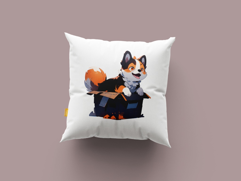 Cute digital design for sticker bundle (30P), Puppy sitting in a box - かわいいデジタルデザインステッカーバンド箱の中に座っている子犬